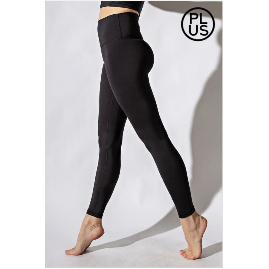 NEW! Lux Butter Active Crop Tops and Compression Leggings XL / Black / Compression Leggings Active Wear