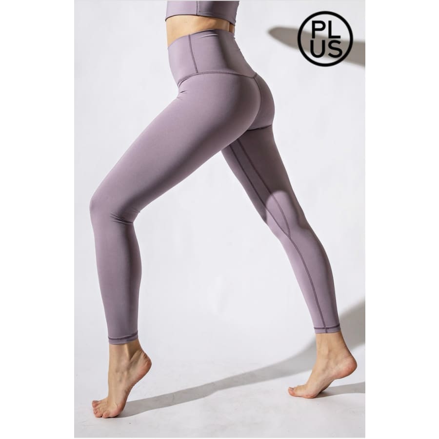 NEW! Lux Butter Active Crop Tops and Compression Leggings XL / Violet Verbena / Compression Leggings Active Wear