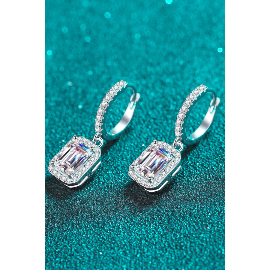 Moissanite 925 Sterling Silver Drop Earrings Silver / One Size