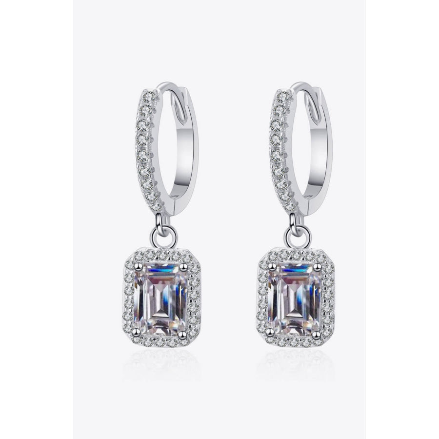 Moissanite 925 Sterling Silver Drop Earrings Silver / One Size