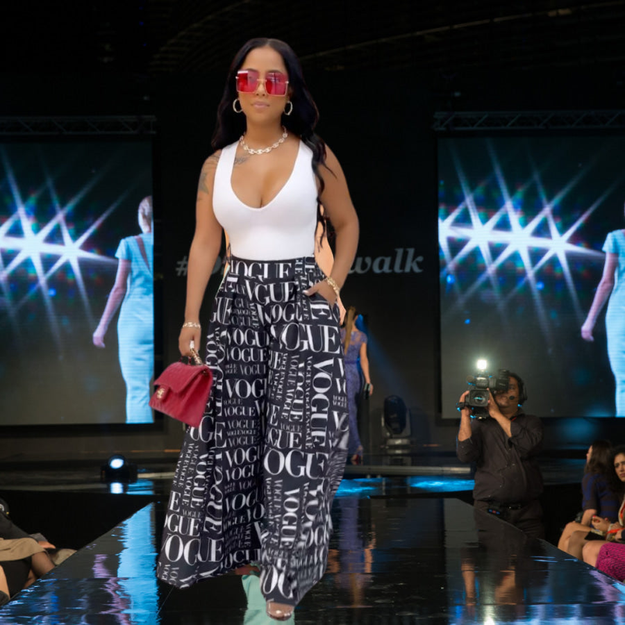 PREORDER Printed Palazzo Pants with Pockets - Black Vogue - Closes 21 Dec 2021 - ETA late Feb Palazzo Pants