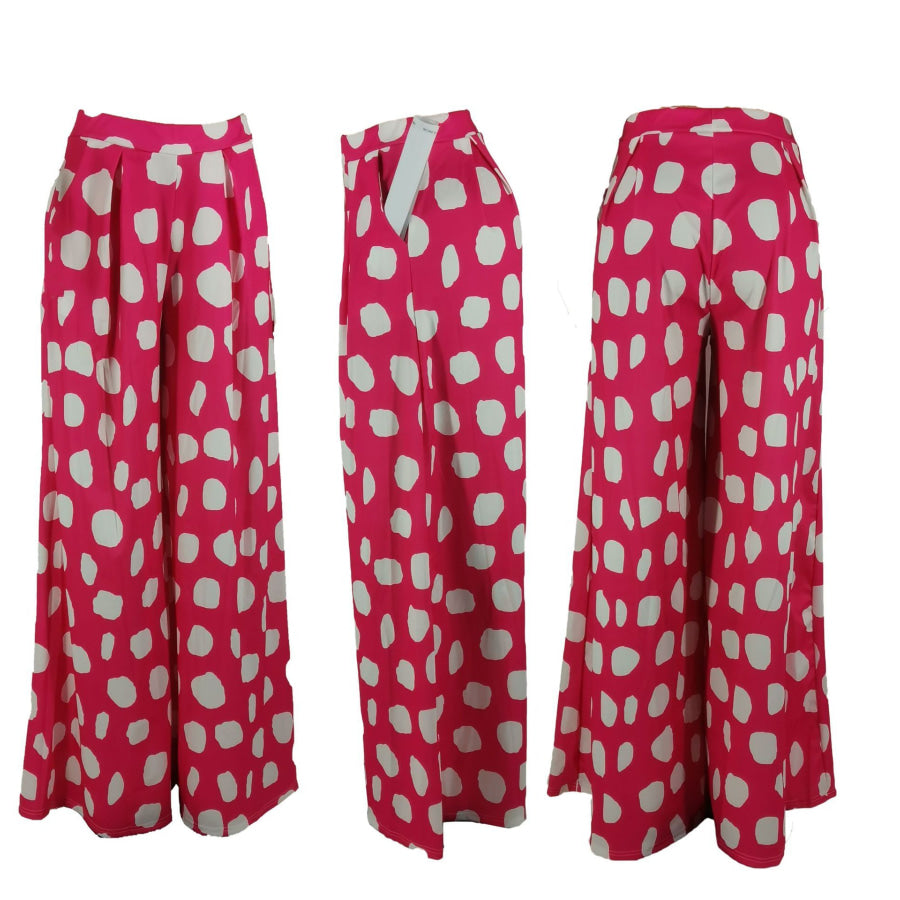 PREORDER Printed Palazzo Pants with Pockets - Pink Burst - Closes 21 Dec 2021 - ETA late Feb S Palazzo Pants
