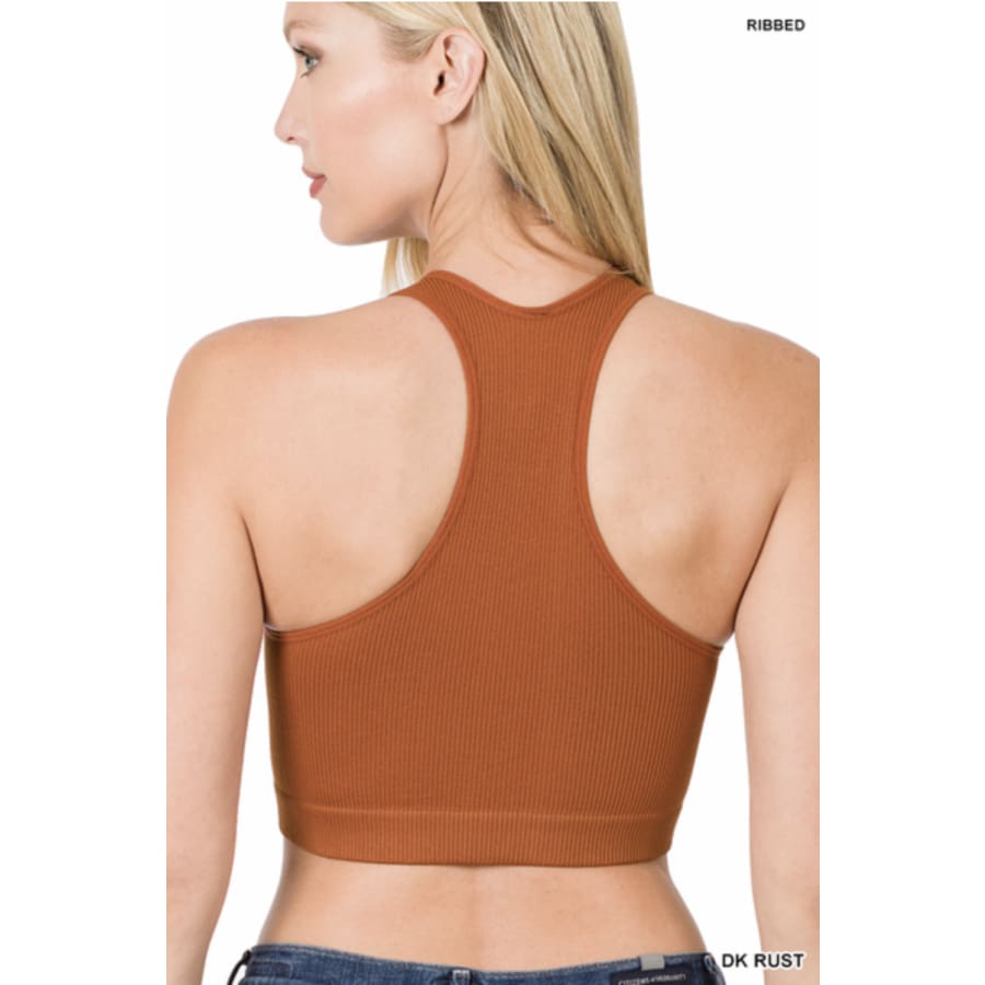 NEW! Ribbed Cropped Racerback Tank Top Bralette