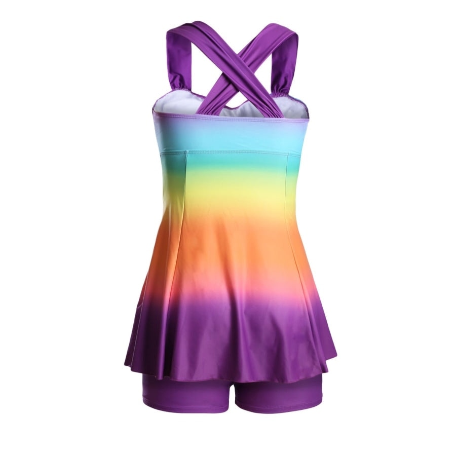 Ombre Tie Dye Swim Dress with Shorts