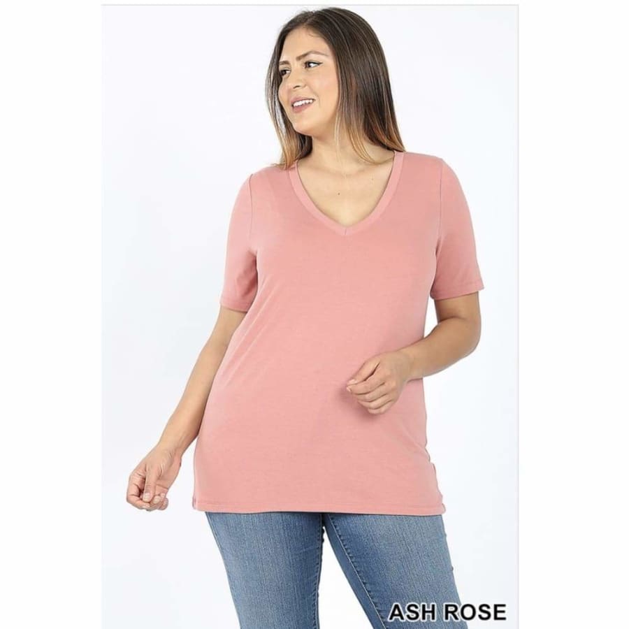 NEW COLOURS in Our Favourite V-Neck Top! Ash Rose / 1XL Tops