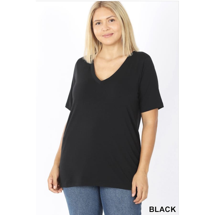 NEW COLOURS in our Favourite V-Neck Top!! Black / S Tops