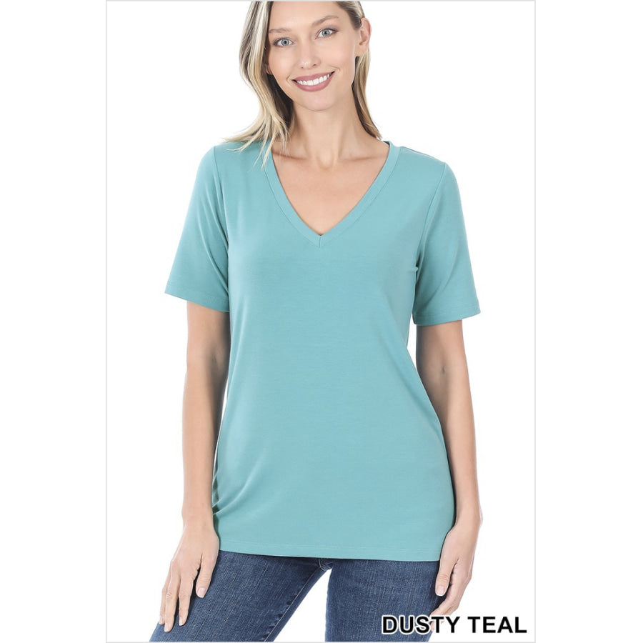 NEW COLOURS in our Favourite V-Neck Top!! Dusty Teal / S Tops