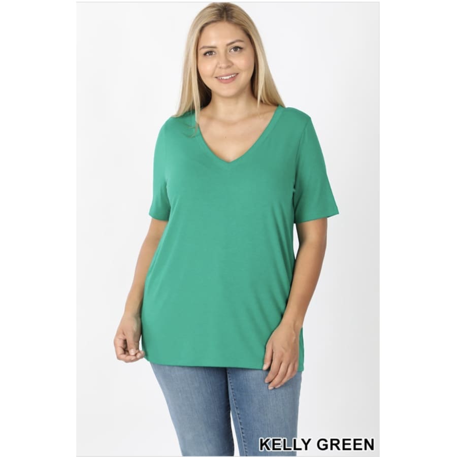 NEW COLOURS in our Favourite V-Neck Top!! Kelly Green / 1XL Tops