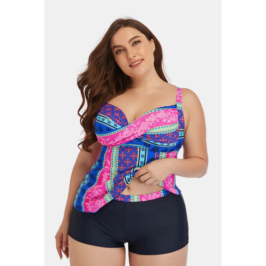 Hanna Nikole Womens Plus Size Long Sleeve Rashguard Swimsuits Color Block  Print One Piece Surfing Swimwear 14 Plus at  Women's Clothing store