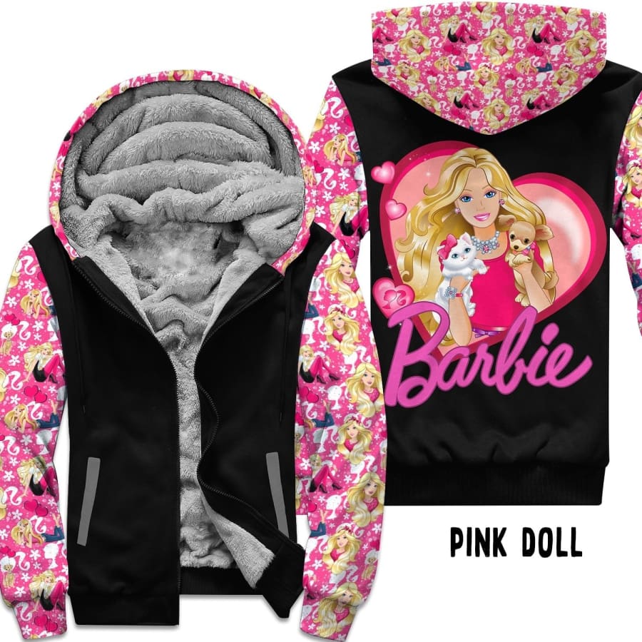 PREORDER Plush Fleece Lined Custom Design Hoodie Zip Jacket - Pink Doll - CLOSES 13 FEB - ETA end APRIL 2022 Pink Doll / S Hoodie