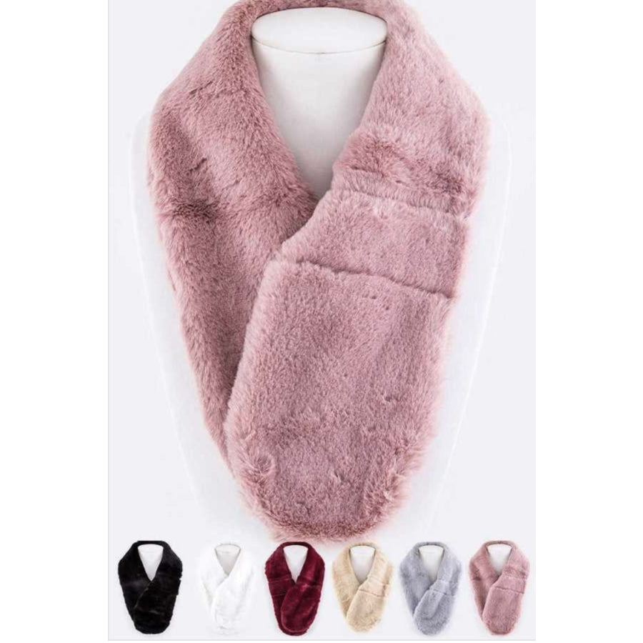 Plush Pull Through Scarf Pink Scarves