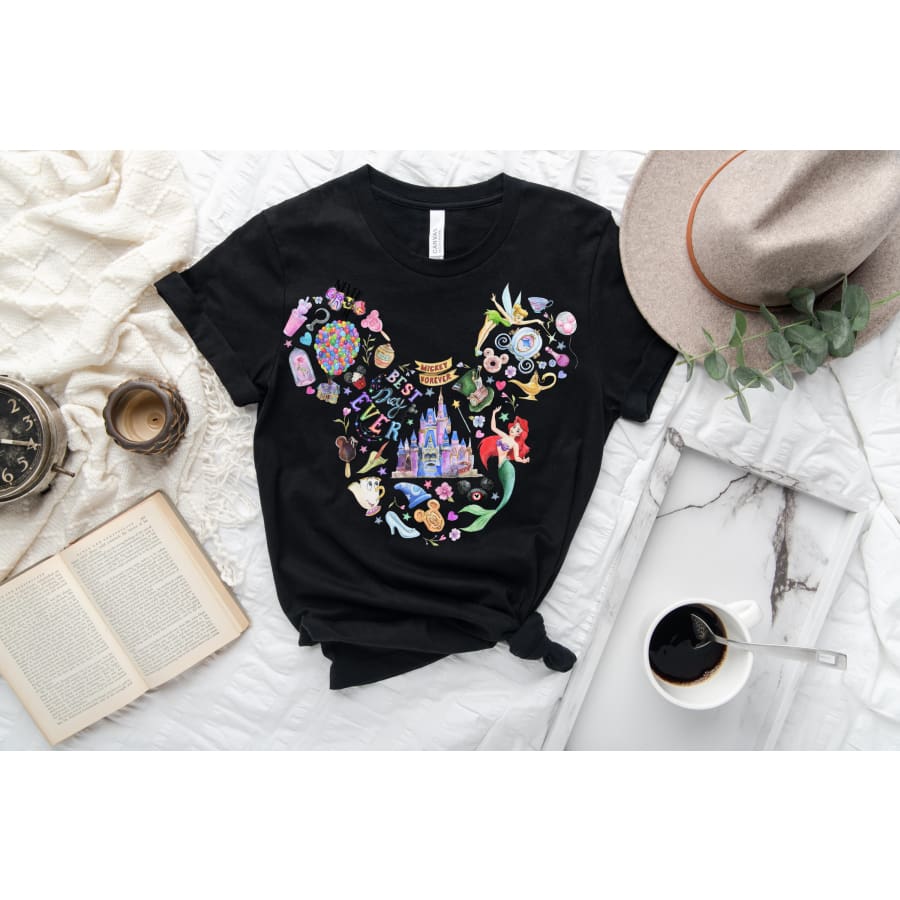 Mickey Mouse Best Day Ever Matching Shirts Disney World Rhinestone Crystal Womens  Shirt SHORT LONG Sleeve S, M, L, XL, Plus Size 1x, 2X, 3X 