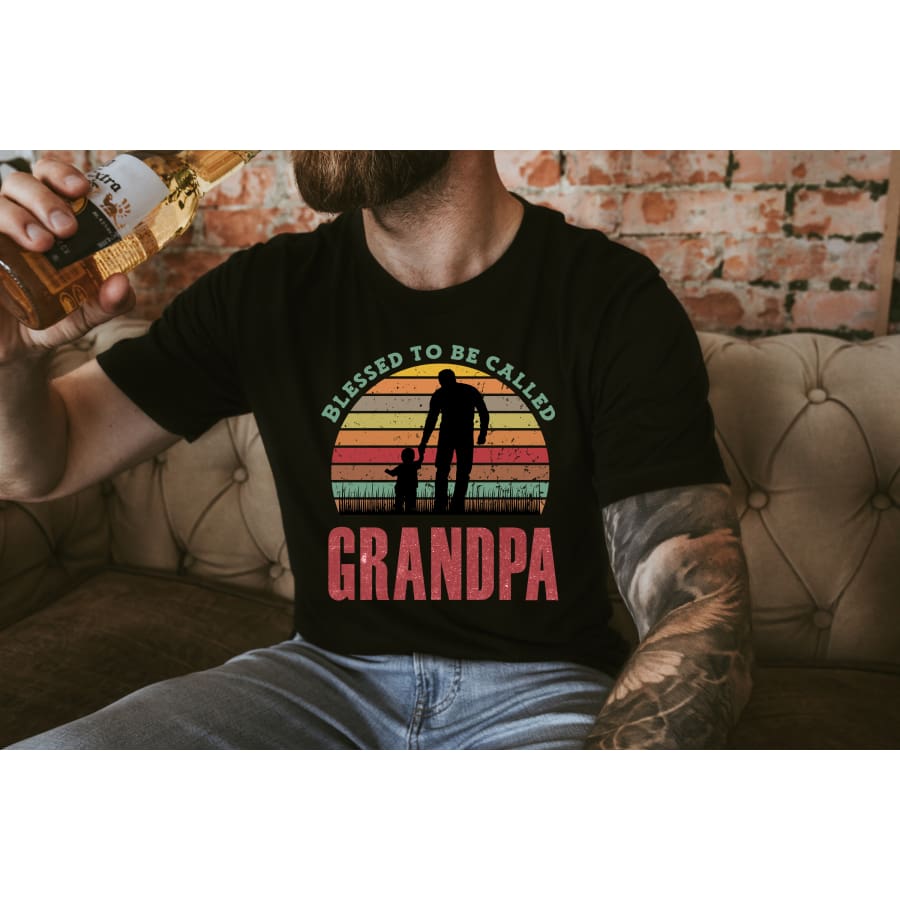 PREORDER Custom Design T-Shirts - Blessed Grandpa - ETA 4-6 weeks T Shirts