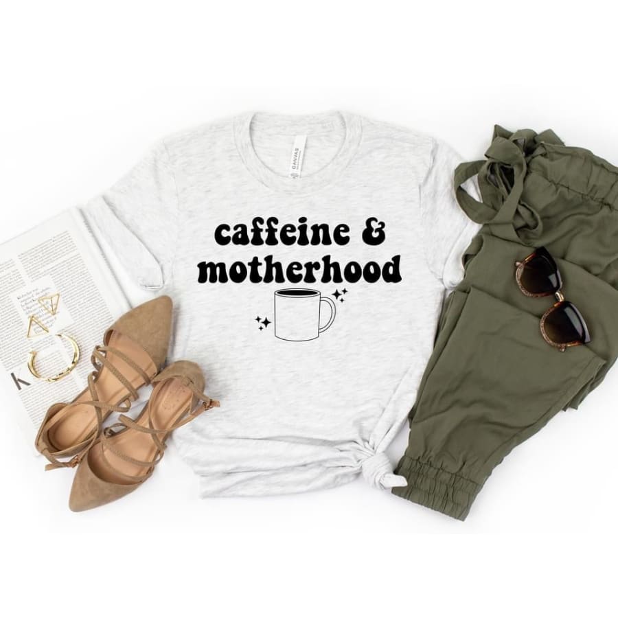 PREORDER Custom Design T-Shirts - Caffeine and Motherhood - ETA 4-6 weeks Adult XS / White T Shirts