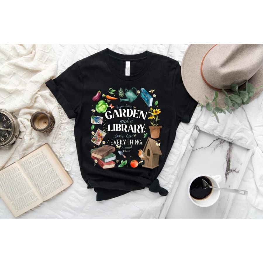PREORDER Custom Design T-Shirts - Garden And A Library - ETA 4-6 weeks Adult XS / White T Shirts