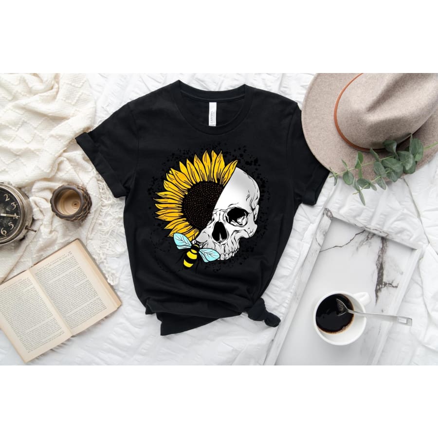 PREORDER Custom Design T-Shirts - Skeleflower - ETA 4-6 weeks T Shirts