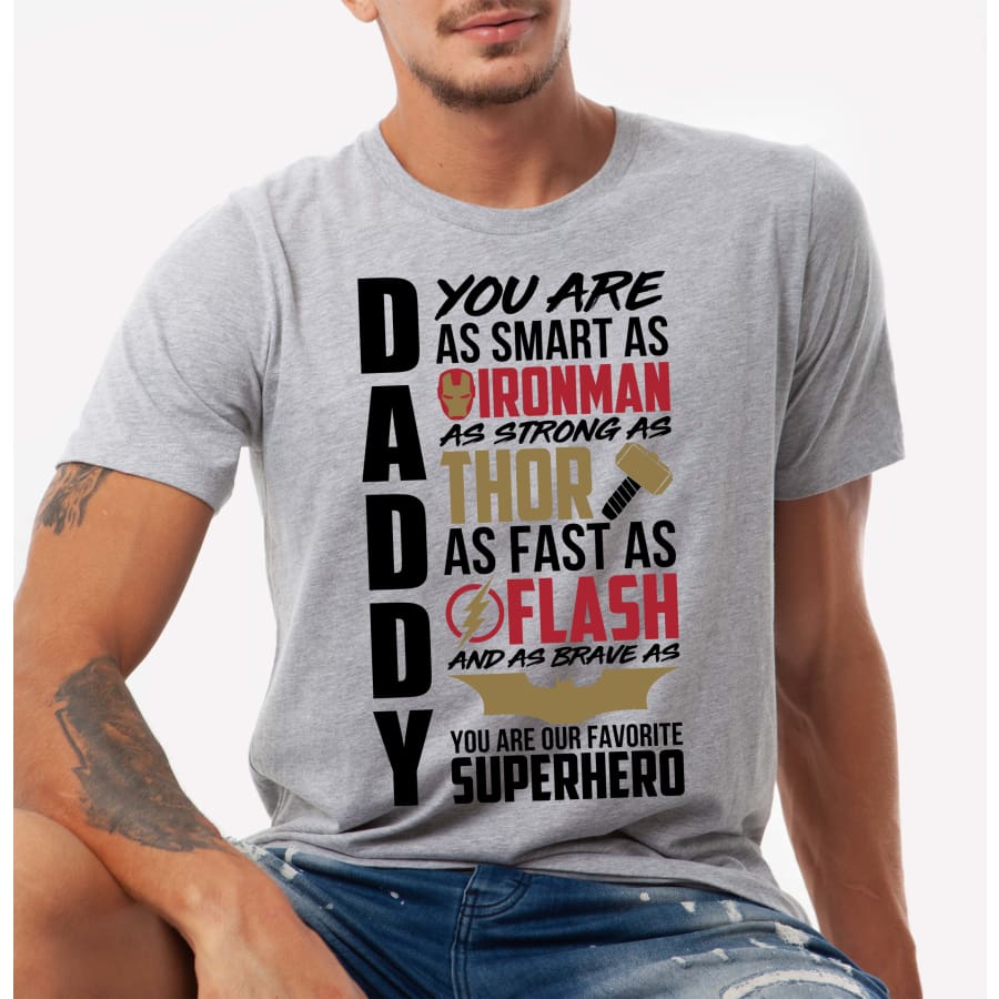 PREORDER Custom Design T-Shirts - Superhero Dad - ETA 4-6 weeks T Shirts