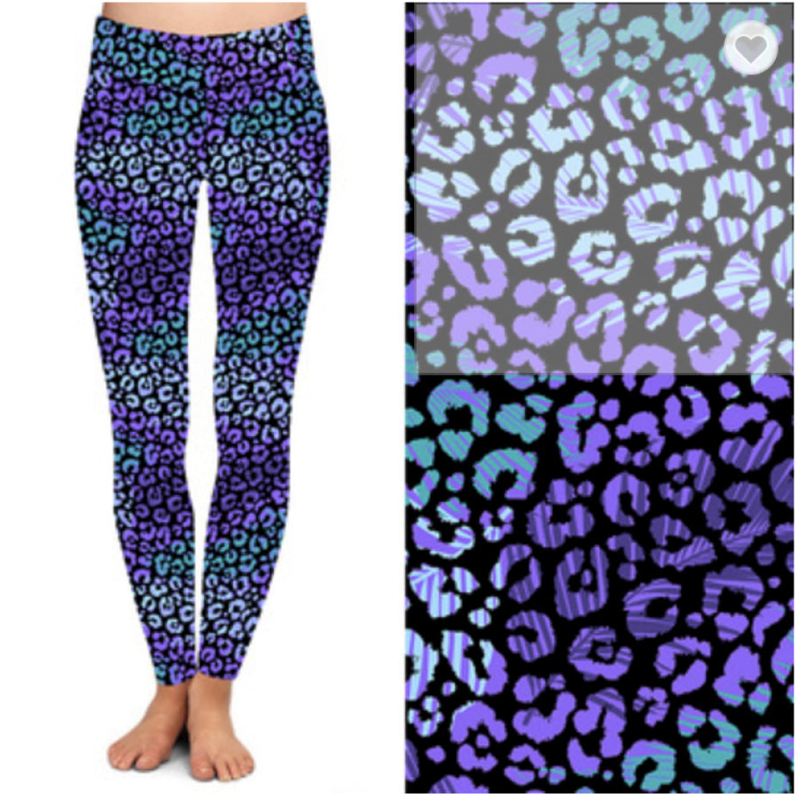 Preorder Buttery Soft Leggings Limited Quantities! ETA early October! Purple Tie Dye Leopard / OS Leggings