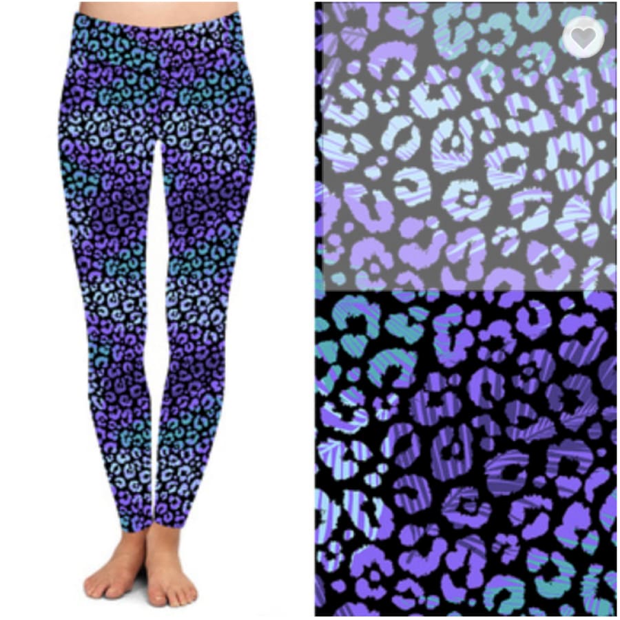 Preorder Buttery Soft Leggings Limited Quantities! ETA early October! Purple Tie Dye Leopard / OS Leggings
