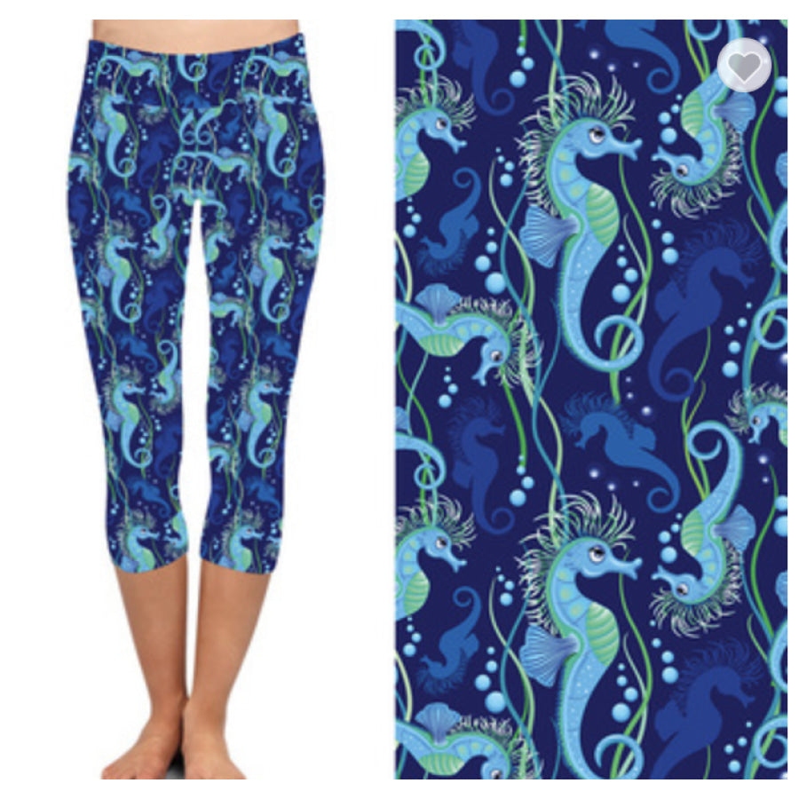 Preorder Buttery Soft Leggings Limited Quantities! ETA early October! Seahorse Capri / OS Leggings