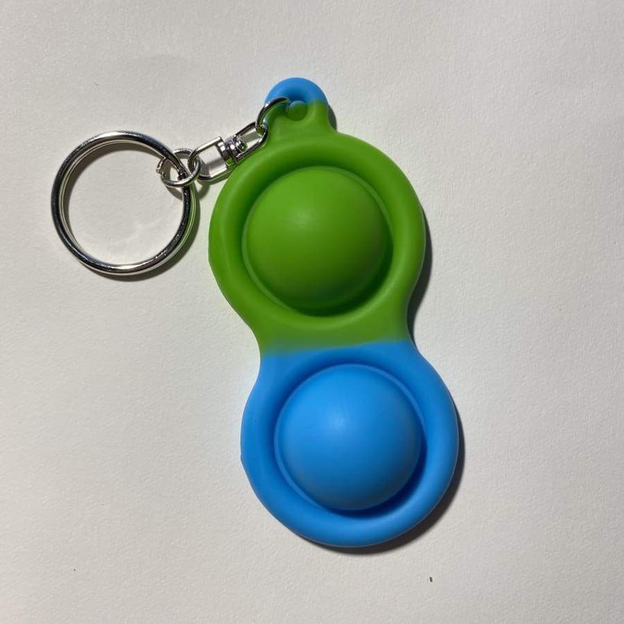 NEW! Sensory Pop It Toys Various Shapes and Colours! 2 Pop Blue/Green Split Keychain Accessories