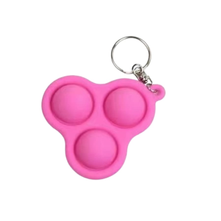 NEW! Sensory Pop It Toys Various Shapes and Colours! 3 Pop Pink Keychain Accessories
