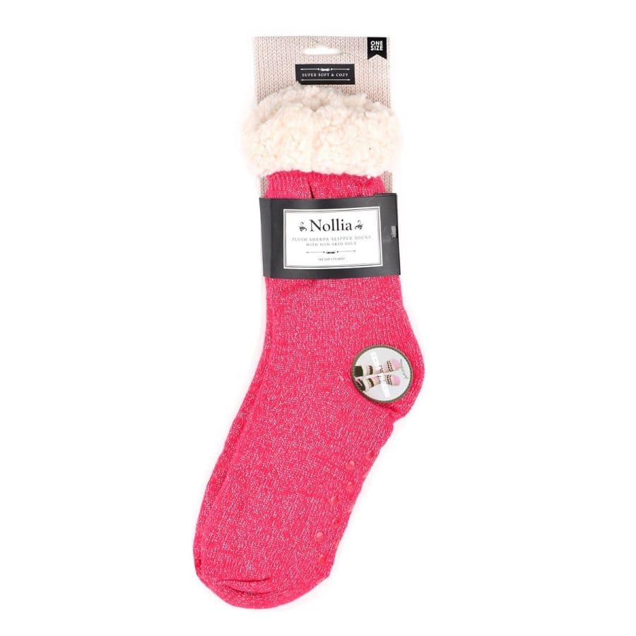NEW! Sherpa Socks! Fun Prints to Keep Toesies Cosy! Hot Pink Sparkly
