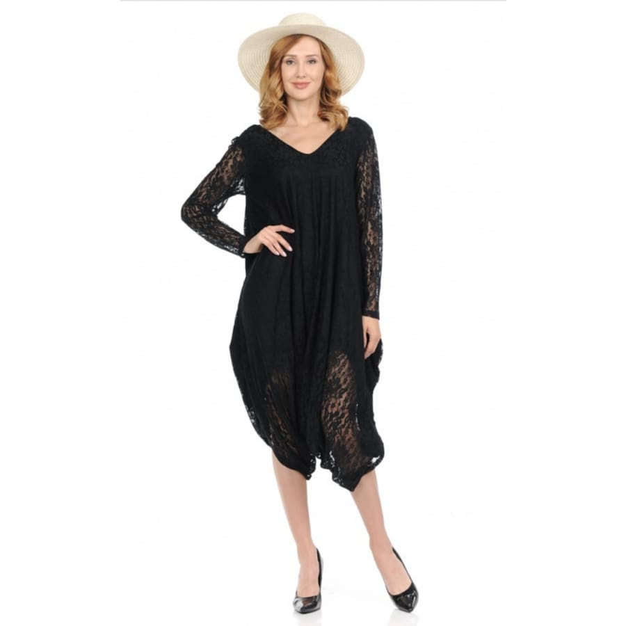 Preorder-Sheyla Jumpsuit In Italian Design & Lace Spandex 1Xl / Black Lace Jumpsuit
