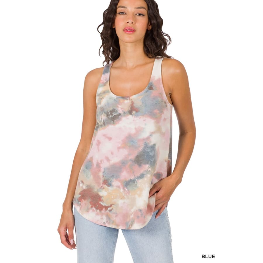 Coming Soon! Soft French Terry Tie Dye Top Blue / S Tops
