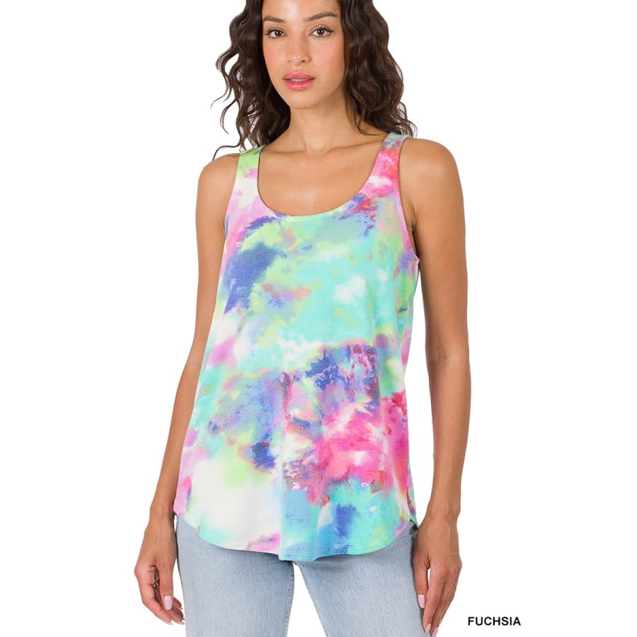 Coming Soon! Soft French Terry Tie Dye Top Fuchsia / S Tops