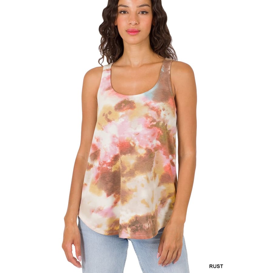 Coming Soon! Soft French Terry Tie Dye Top Rust / S Tops