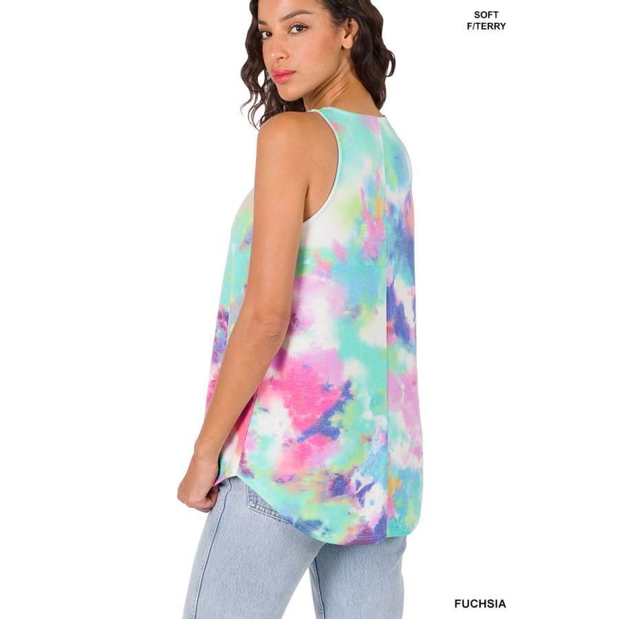 Coming Soon! Soft French Terry Tie Dye Top Fuchsia / S Tops