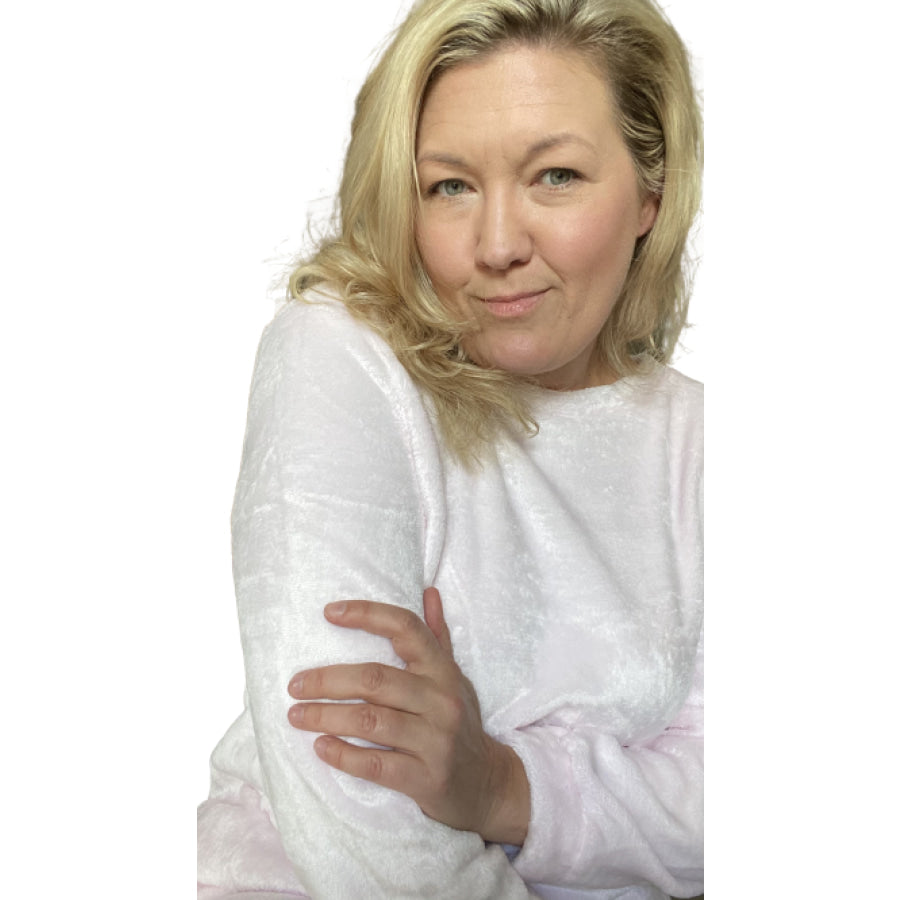 NEW! Solid 2 Piece Double Plush Faux Fur Pajama Set Lounge Set