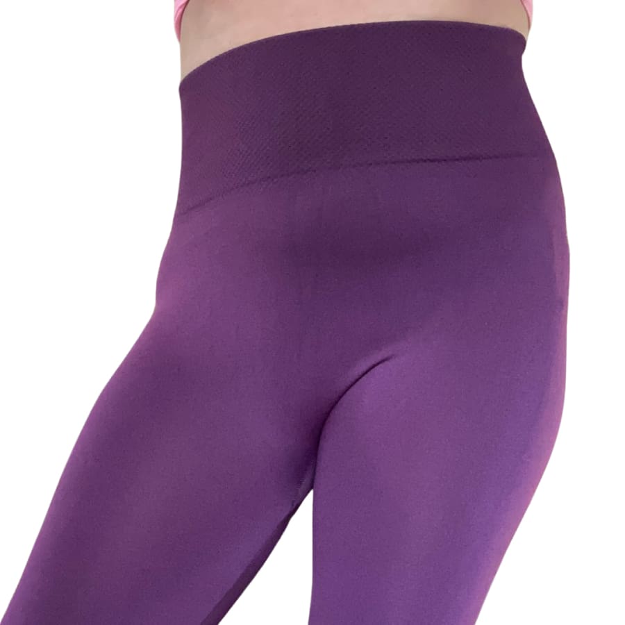 Purple Seamless Fleece Leggings - Comfortable and Stylish