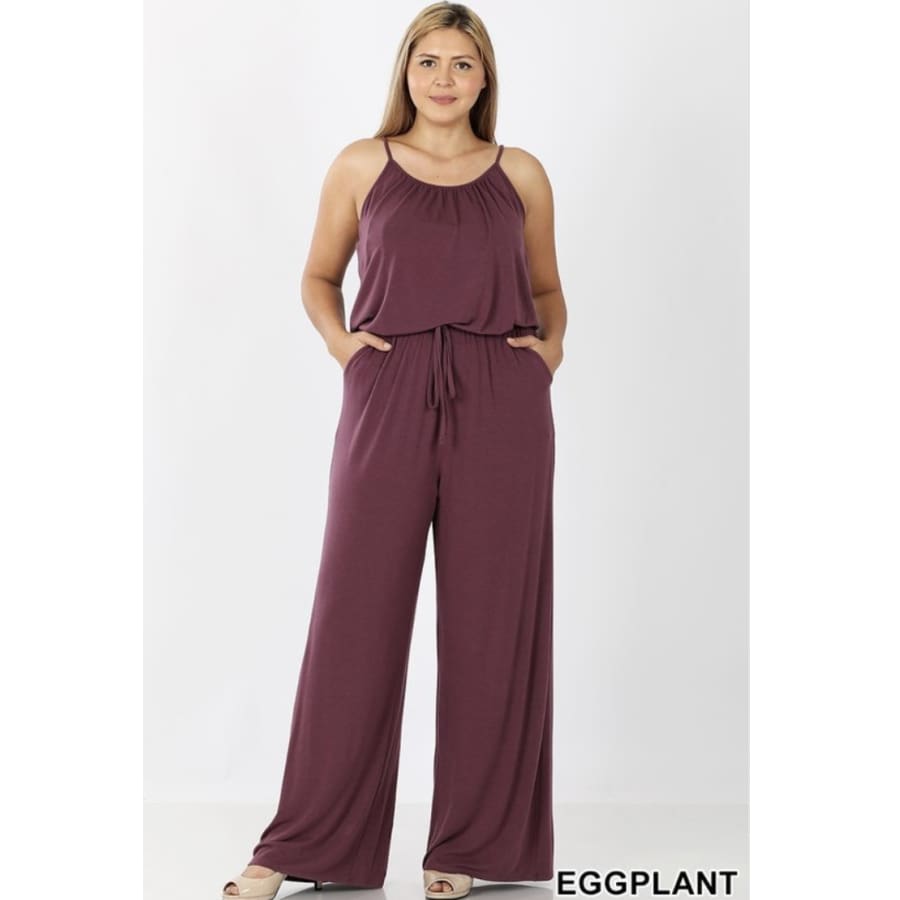 Spaghetti Strap Jumpsuit with Pockets Jumpsuits and Rompers