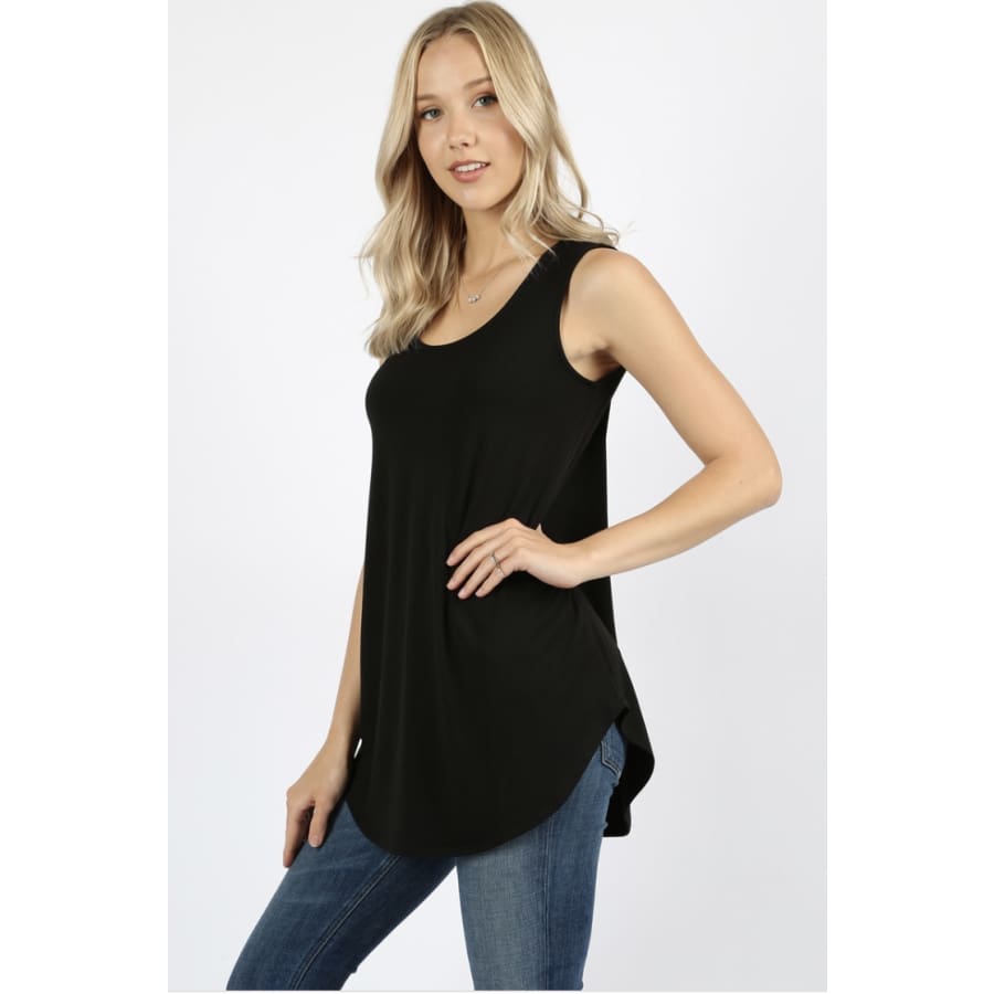 New Arrival! Tank Top In Round Neck And Hem Top