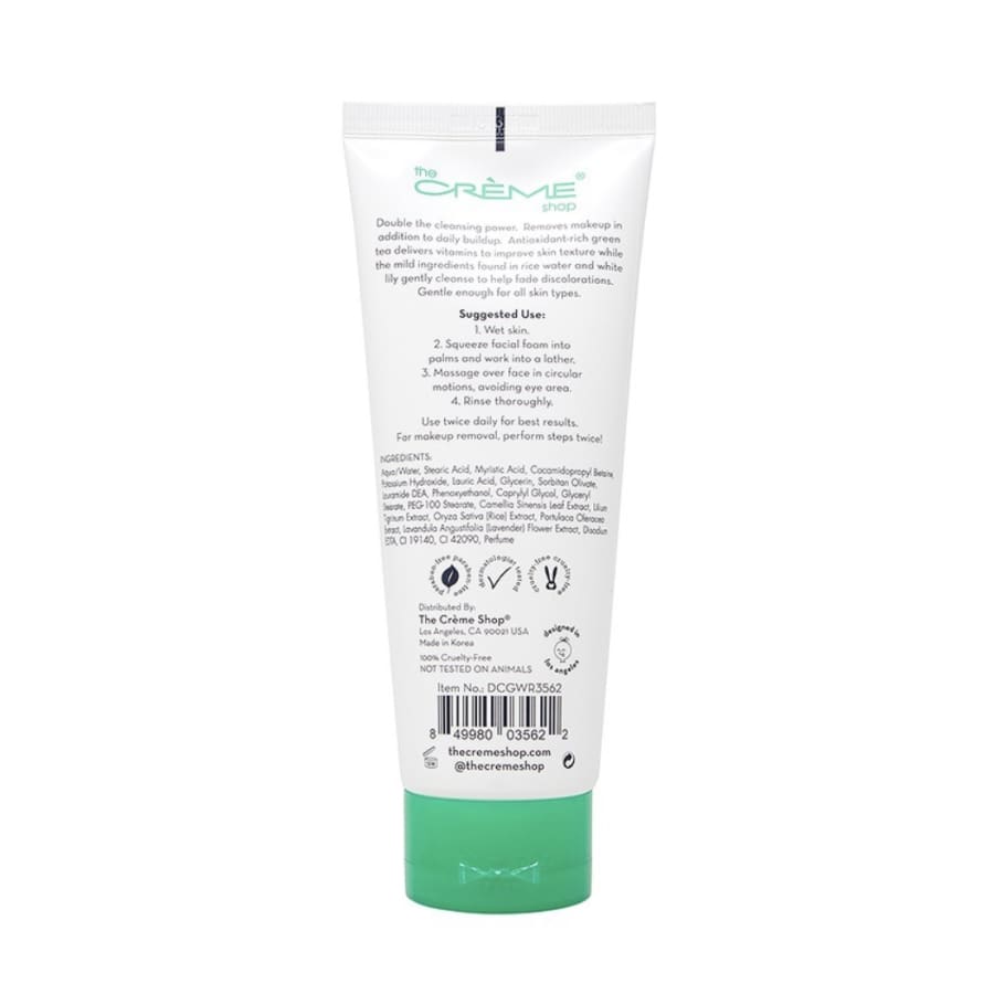 The Crème Shop - Double Cleanse 2-in-1 Facial Foam Cleanser - Green Tea + White Lily + Rice Water Facial Cleanser