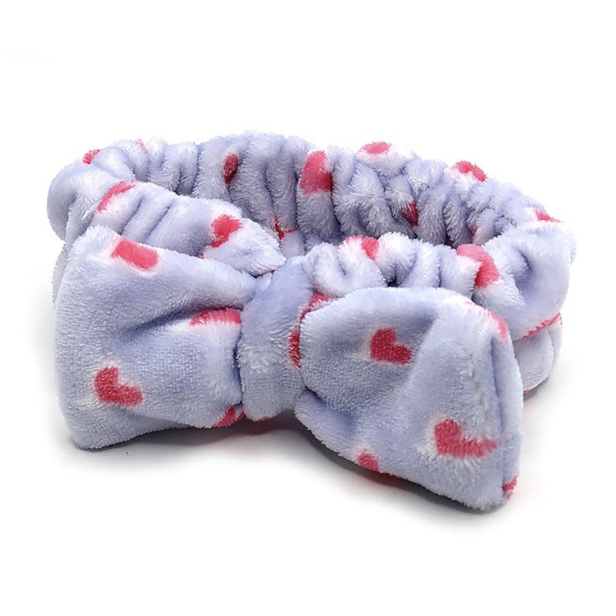 The Crème Shop Lavender Purple Teddy Headyband™ with Pink Hearts | Cruelty-Free & Vegan Headband