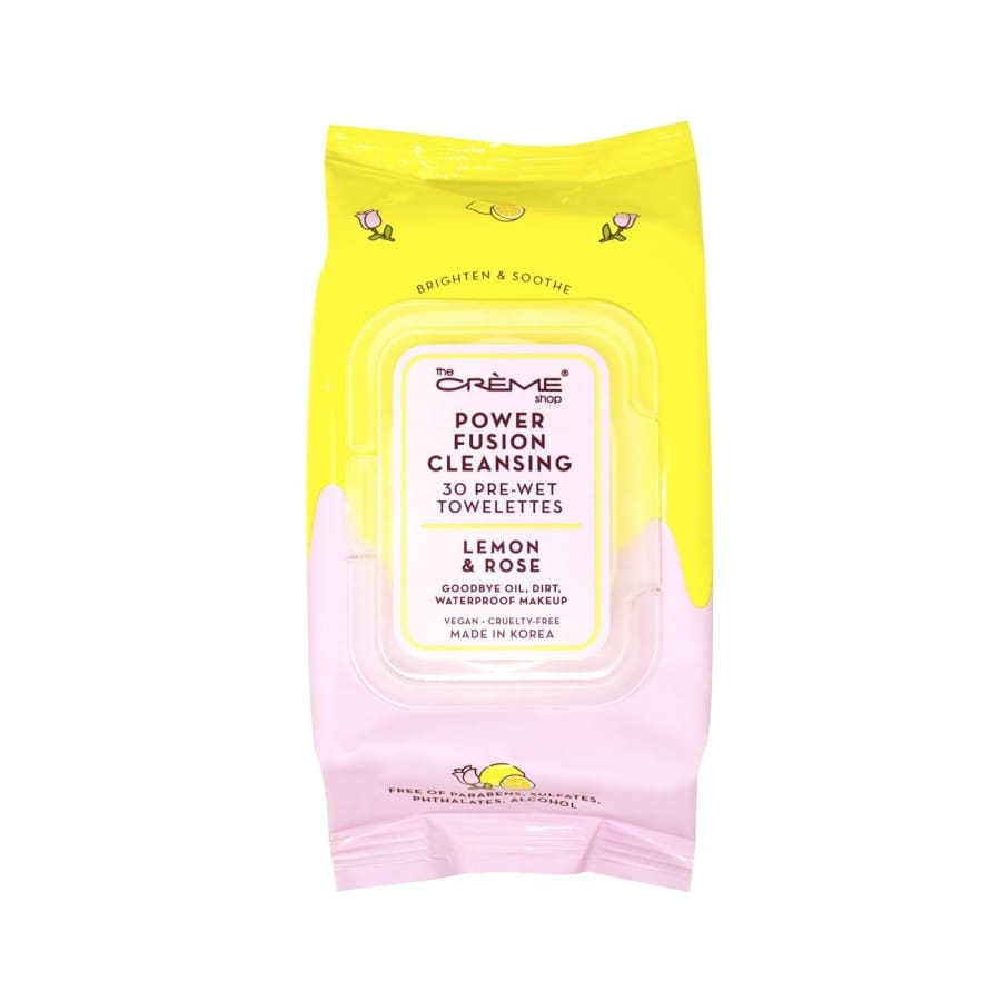 The Crème Shop Lemon & Rose Power Fusion Cleansing Towelettes (30-pack) Cleansing Wipes