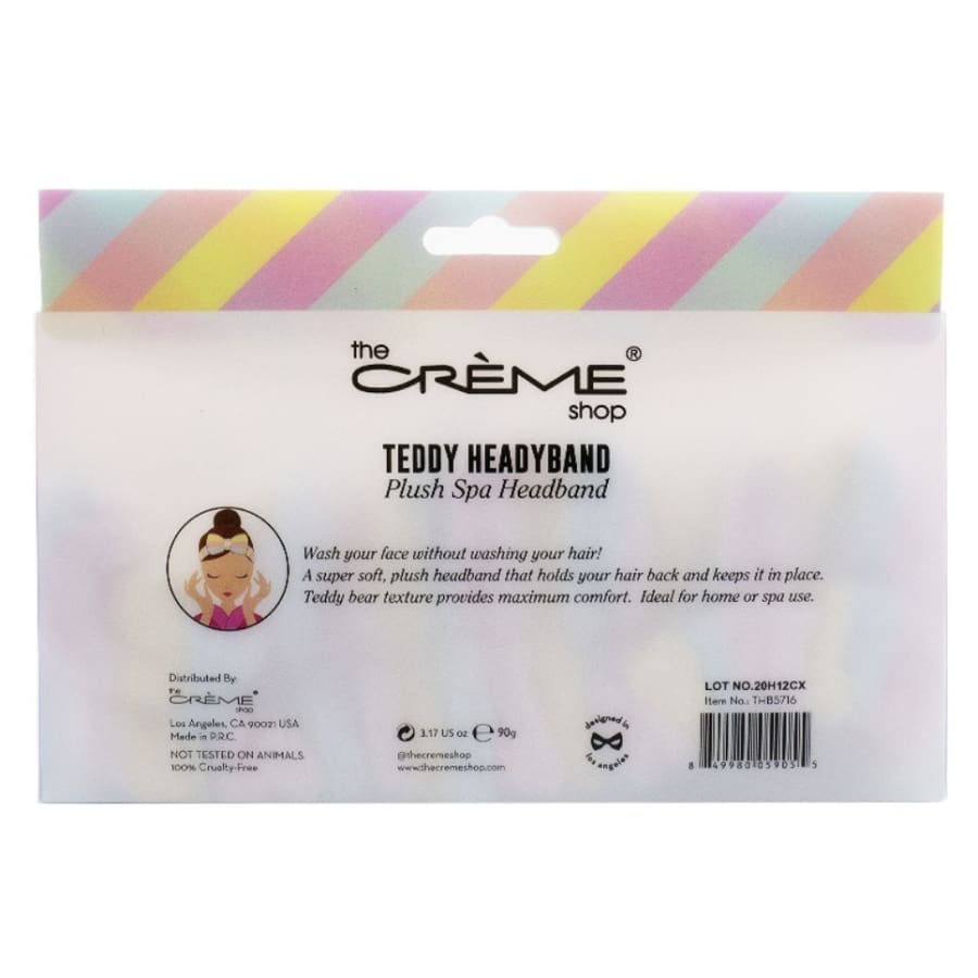 The Crème Shop Pastel Striped Spa Teddy Headyband™ | Cruelty-Free &amp; Vegan Headband