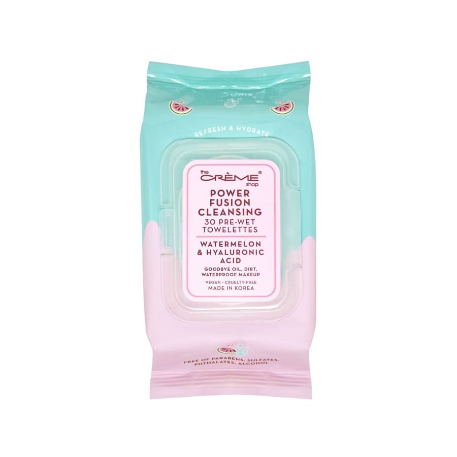 The Crème Shop Watermelon & Hyaluronic Acid Power Fusion Cleansing Towelettes (30-pack) Cleansing Wipes