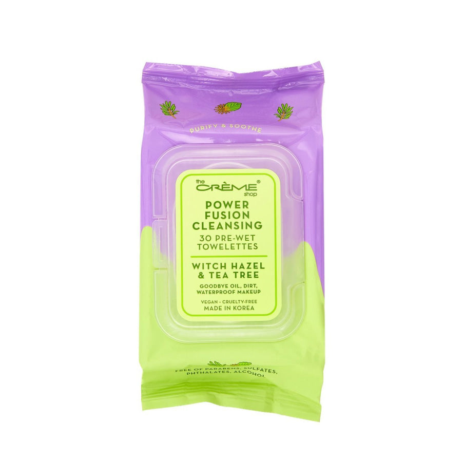The Crème Shop Witch Hazel & Tea Tree Power Fusion Cleansing Towelettes (30-pack) Cleansing Wipes