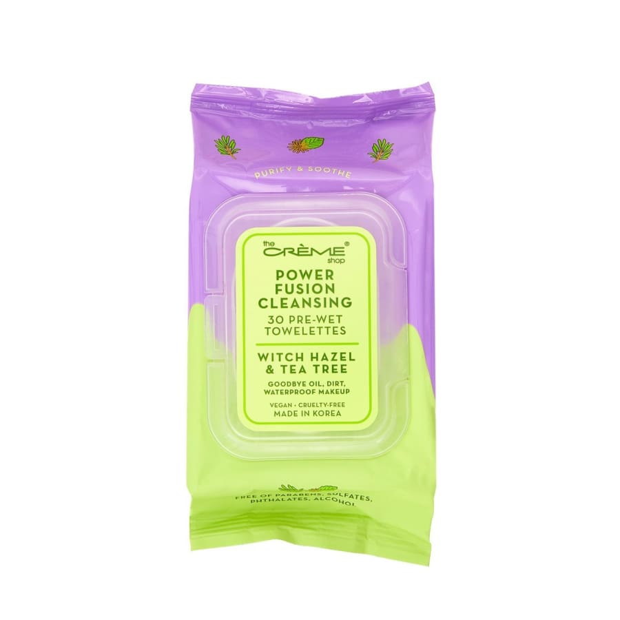 The Crème Shop Witch Hazel & Tea Tree Power Fusion Cleansing Towelettes (30-pack) Cleansing Wipes
