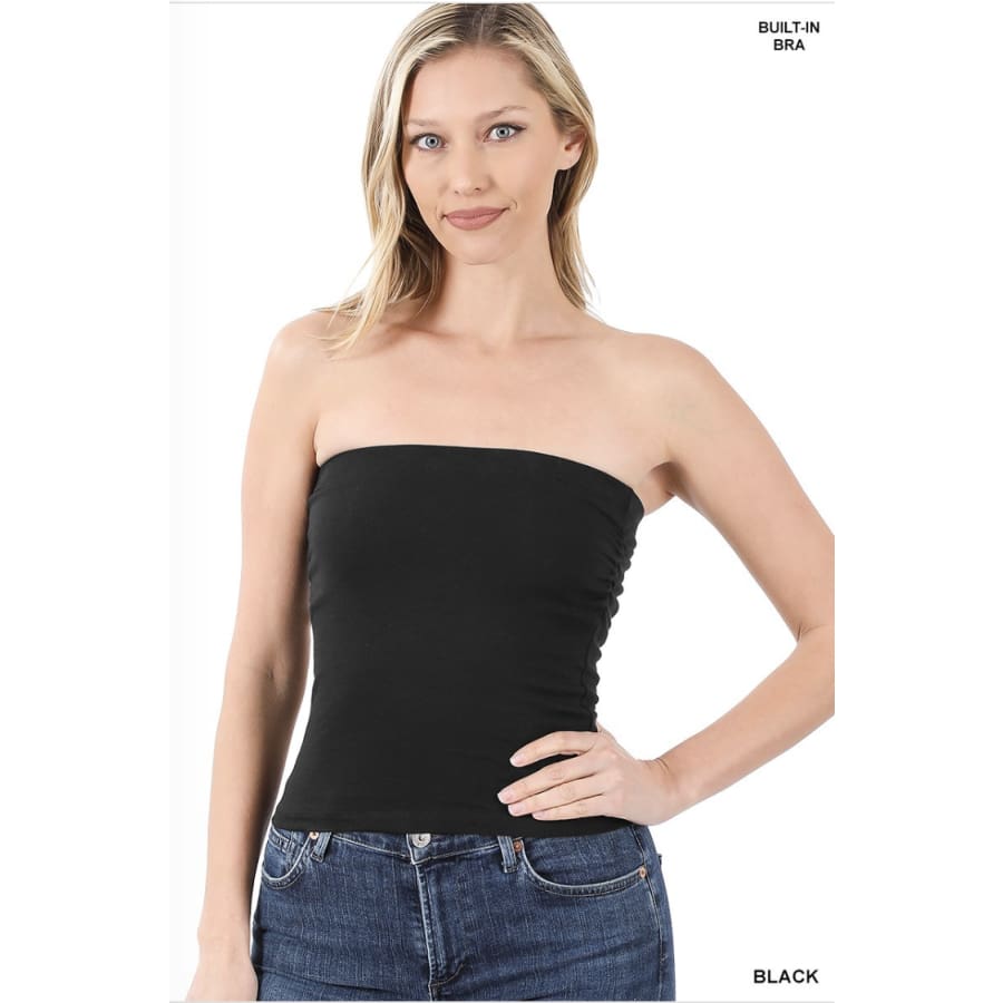 NEW! Tube Top With Built-in Bra Black / Small Tops