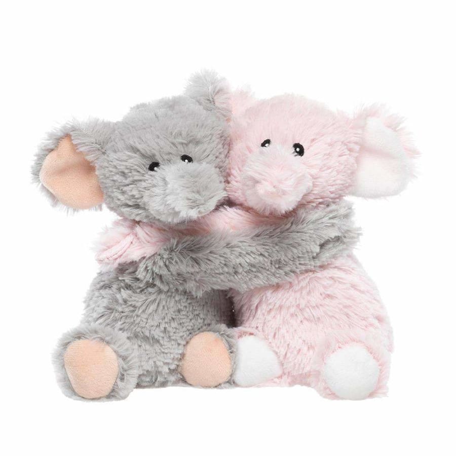 NEW! Warmies - Plush Animals filled with Flaxseed and French Lavender - use hot or cold! Hugging Elephants 9 or 23cm Accessories