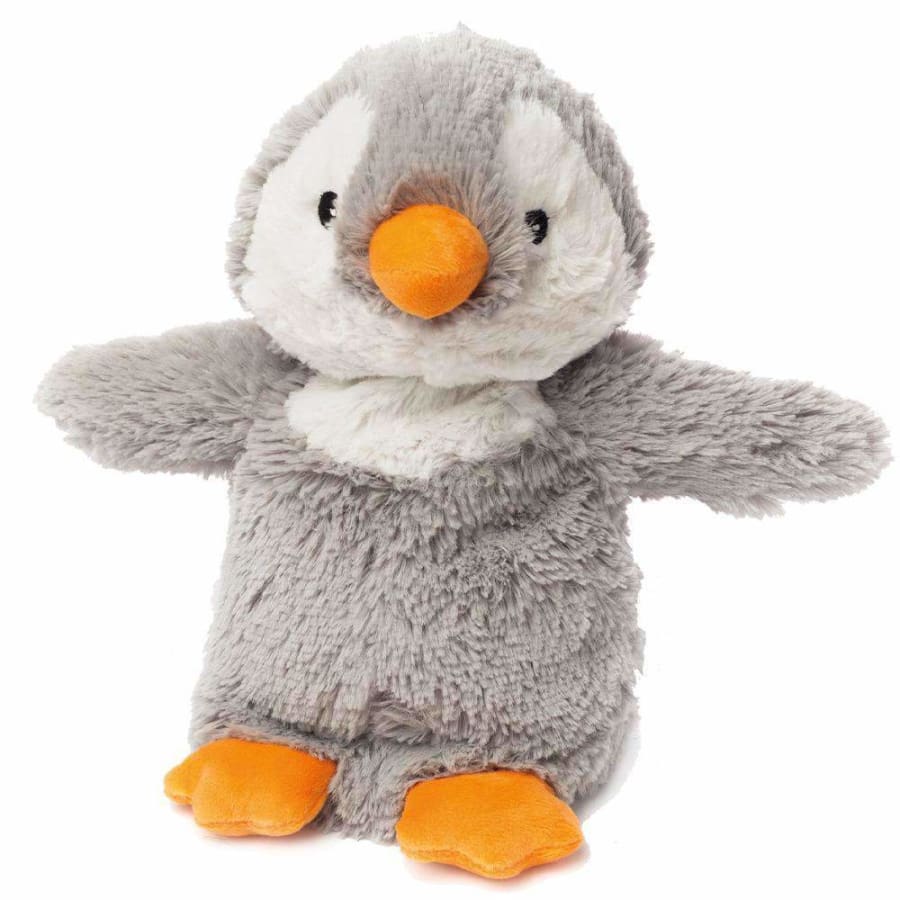 NEW! Warmies - Plush Animals filled with Flaxseed and French Lavender - use hot or cold! Gray Penguin Accessories
