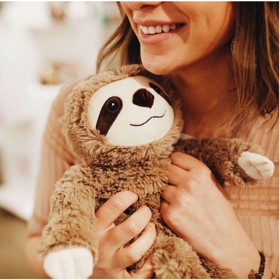 Warmies Large 33cm - Plush Animals filled with Flaxseed and French Lavender - Sloth Sloth Heat Pack