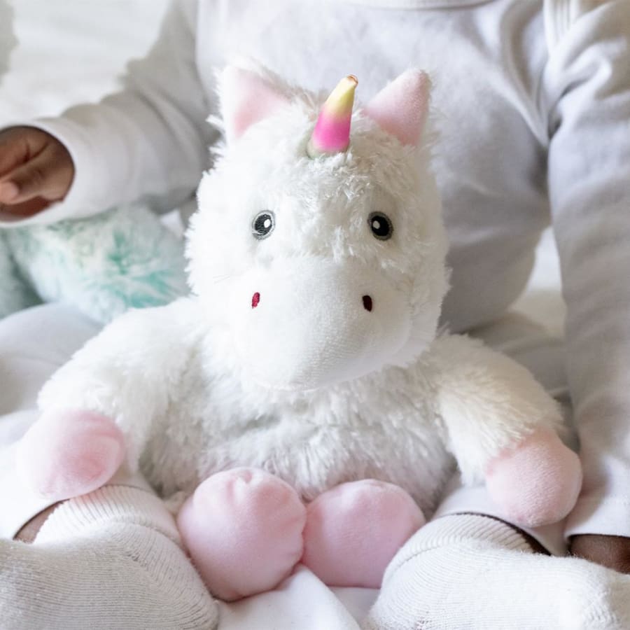 Warmies Large 33cm - Plush Animals filled with Flaxseed and French Lavender - White Unicorn White Unicorn Accessories