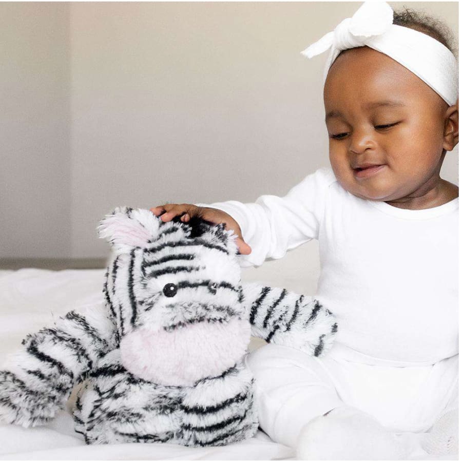 Warmies Large 33cm - Plush Animals filled with Flaxseed and French Lavender - Zebra Zebra Heat Pack