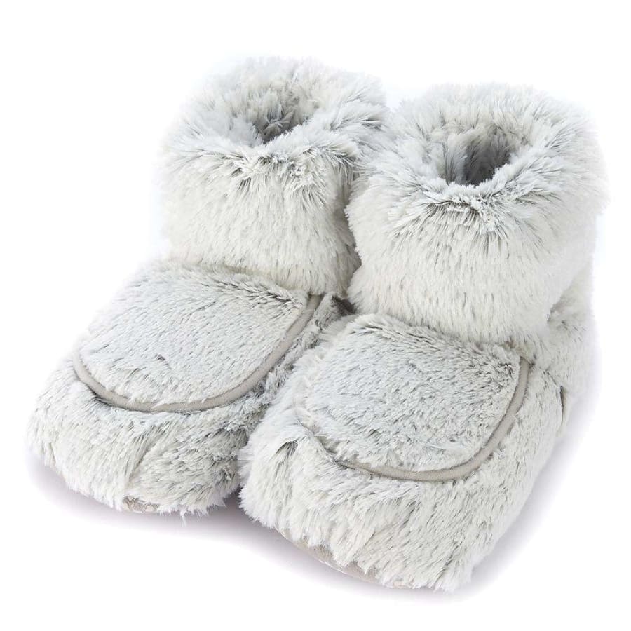 WARMIES Microwaveable Boots with Flaxseed and French Lavender One Size Fits Most / Marshmallow Gray Warmies